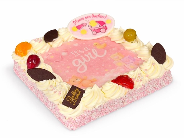 Geboortetaart meisje 10-12 personen